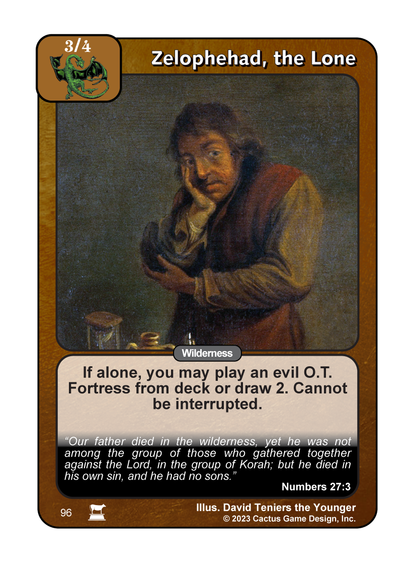 Zelophehad, the Lone (IR) - Your Turn Games