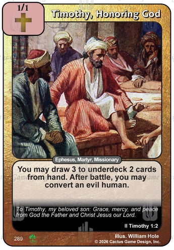 Timothy, Honoring God